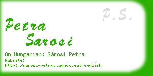 petra sarosi business card